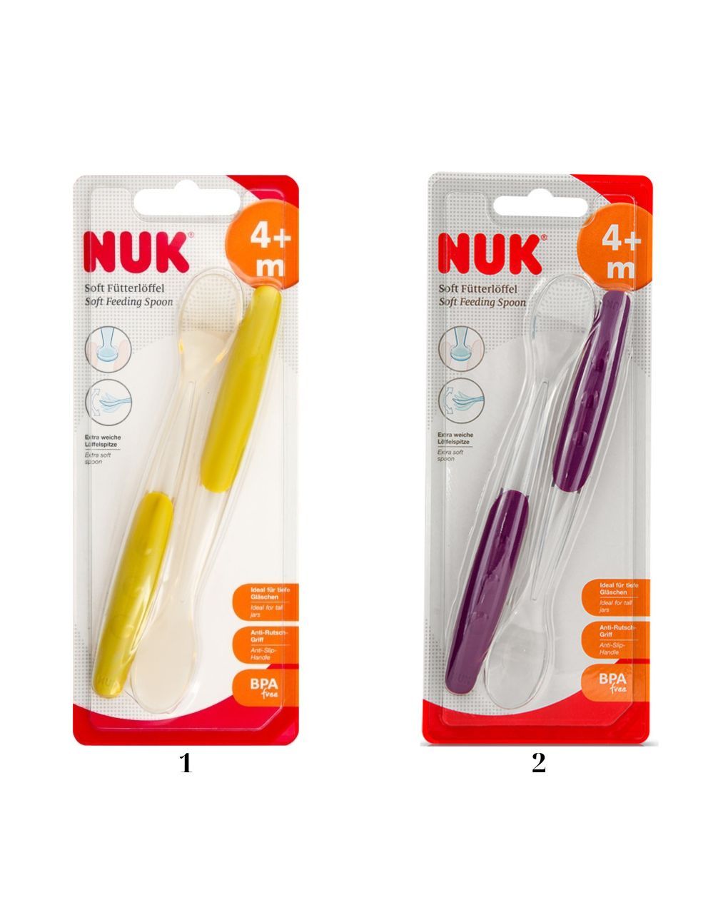 Nuk easy learning μαλακό κουτάλι φαγητού 2τμχ 4m+10255065 (2 σχέδια) - Nuk