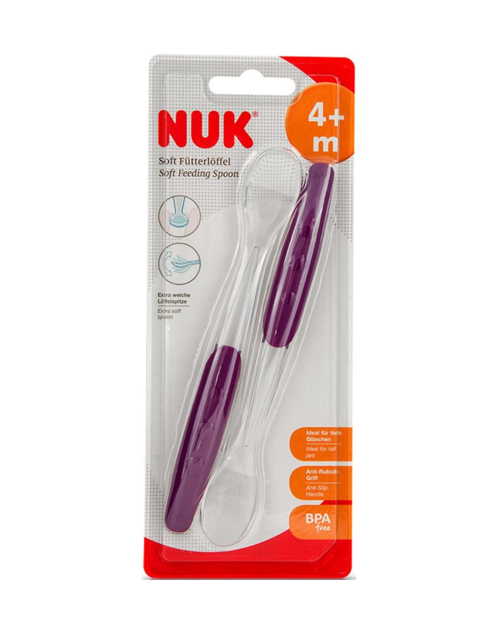 Nuk easy learning μαλακό κουτάλι φαγητού 2τμχ 4m+10255065 (2 σχέδια) - Nuk