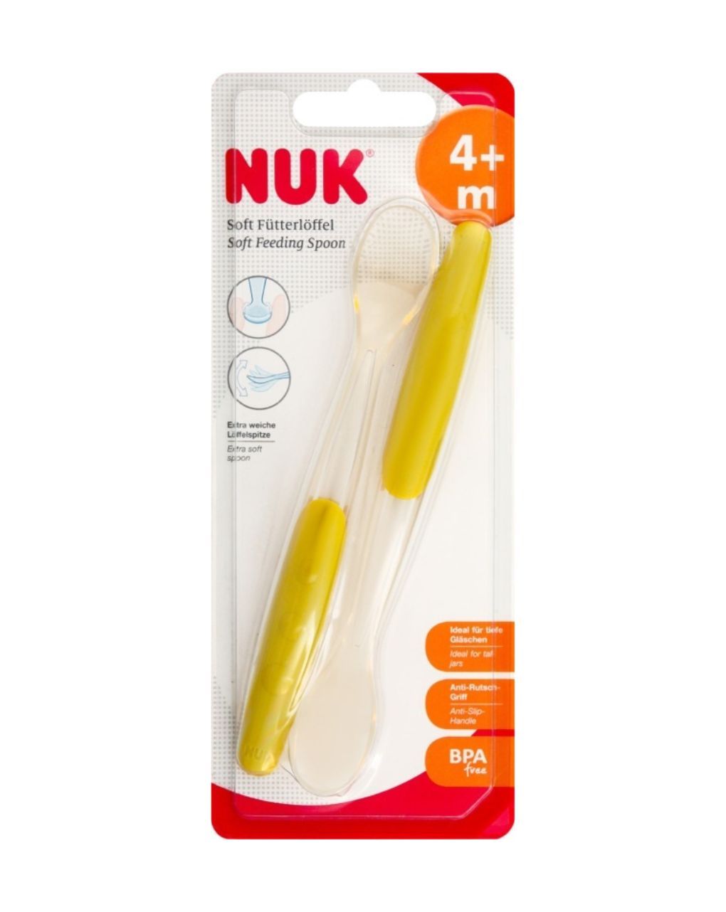 Nuk easy learning μαλακό κουτάλι φαγητού 2τμχ 4m+10255065 (2 σχέδια) - Nuk