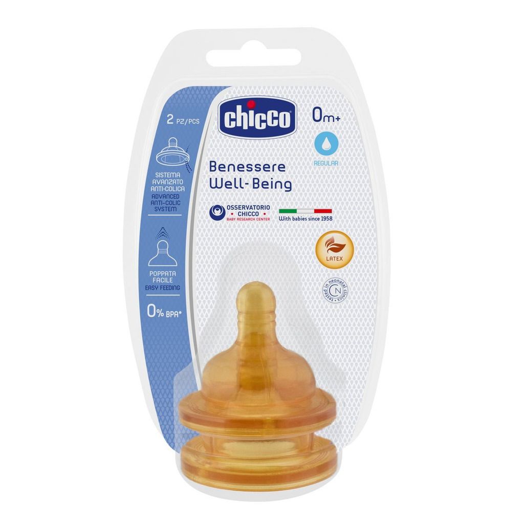 Chicco θηλή καουτσούκ κανονική ροή 0m+ 2τμχ b51-20810-20