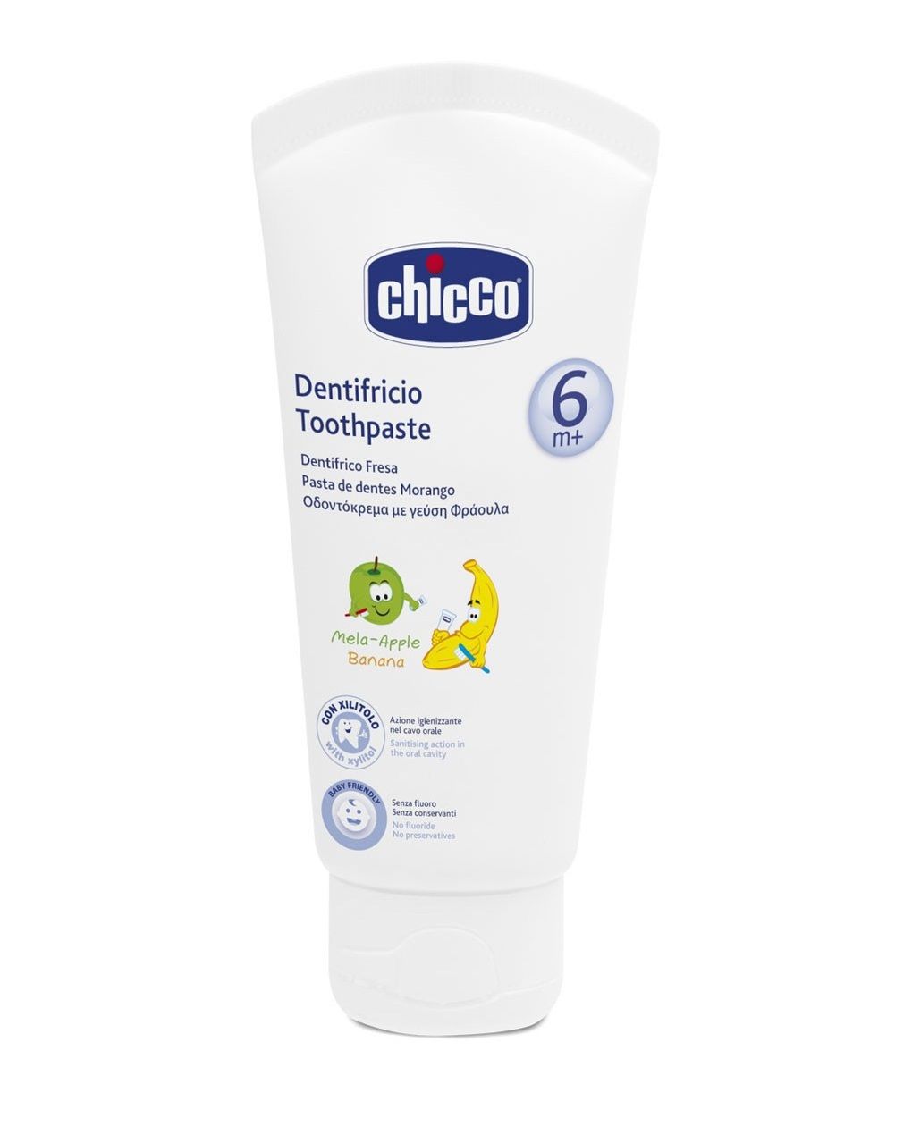 Chicco οδοντόκρεμα με γεύση μήλο-μπανάνα 50ml 6m+ l80-02320-10 - Chicco