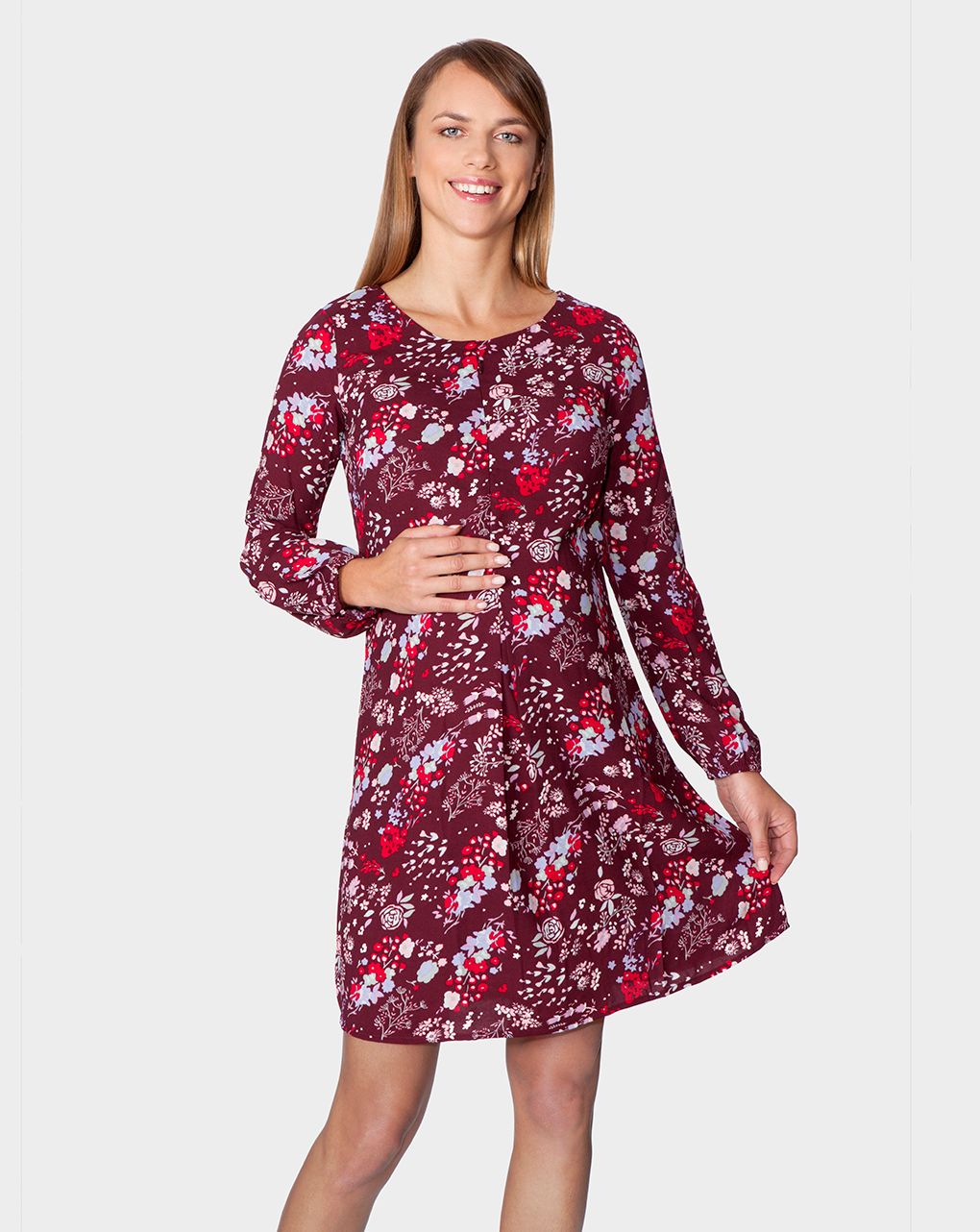 γυναικείο φόρεμα μακρυμάνικο εμπριμέ - Prénatal