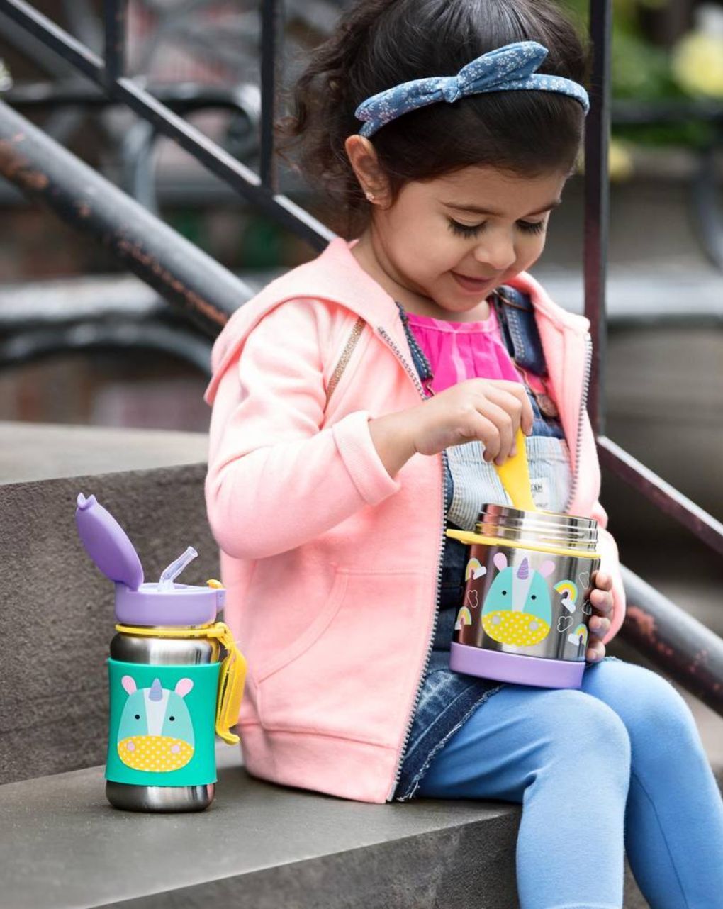 Skip hop zoo stainless steel παγούρι με καλαμάκι 350ml unicorn 29-2903011-06 - SKIP HOP