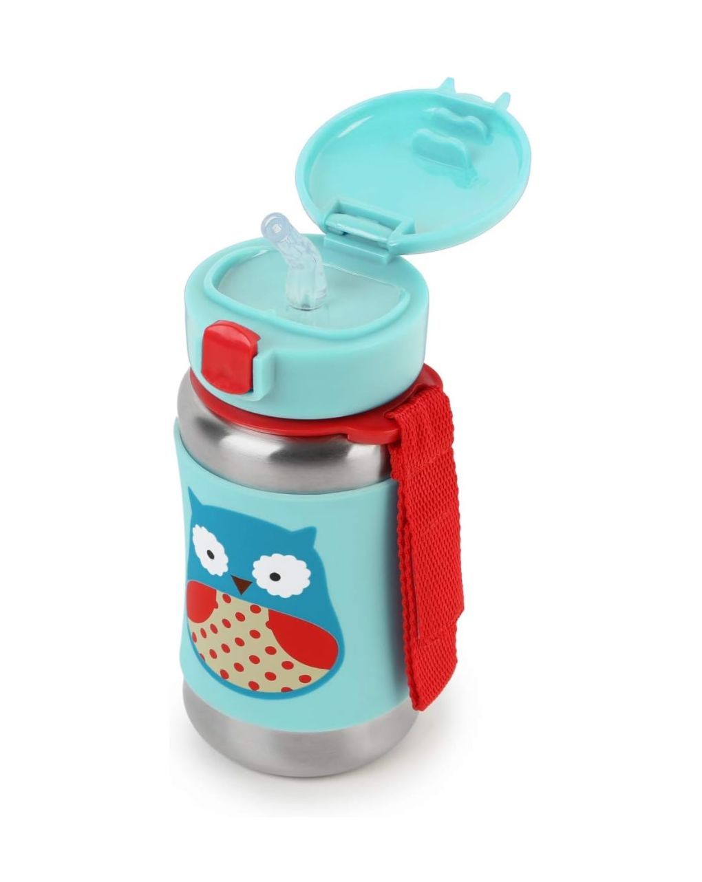 Skip hop zoo stainless steel παγούρι με καλαμάκι 350ml owl 29-2903011-02 - SKIP HOP