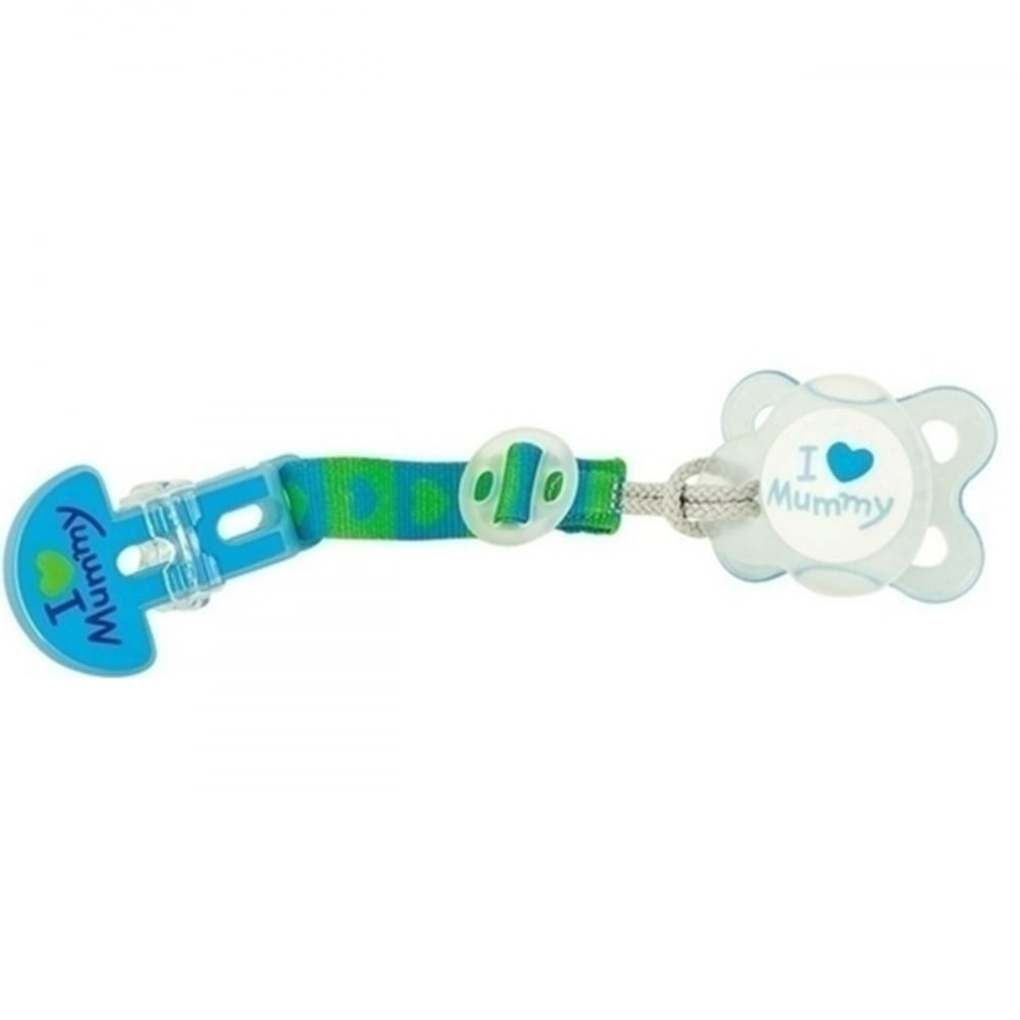 Mam σετ κορδελα στηριξης clip it! & πιπιλα i love mummy & daddy skin soft σιλικονη 0+ μηνων - Mam