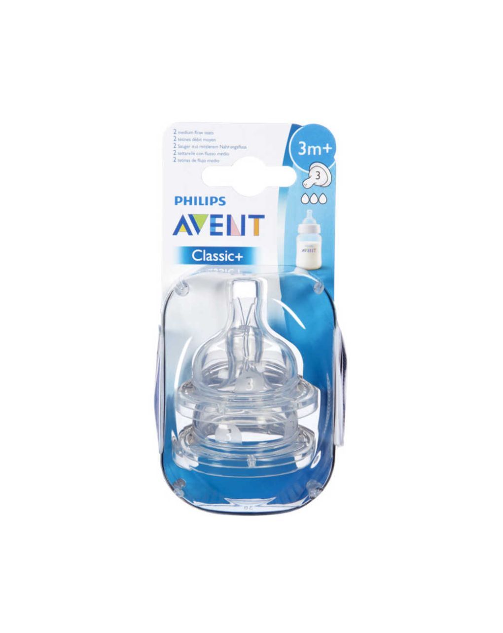 Philips avent θηλές σιλικόνης 3 οπών 2τμχ μέτριας ροής 3m+ scf633/27 - Philips Avent