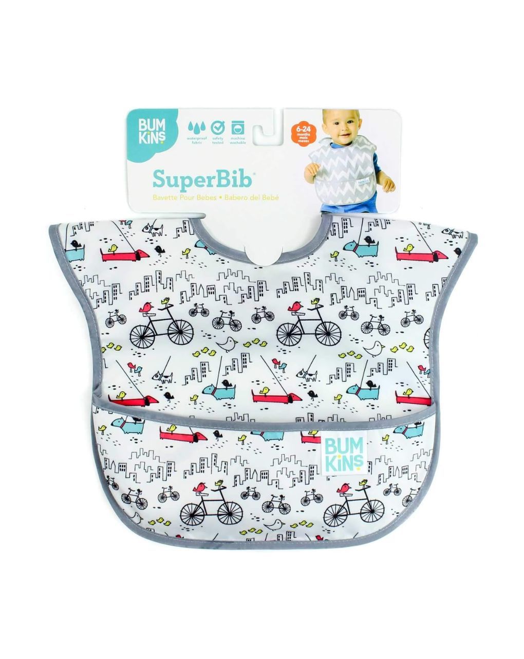 Bumkins αδιάβροχη σαλιάρα urban birds 6-24m 3303115 - BUMKINS