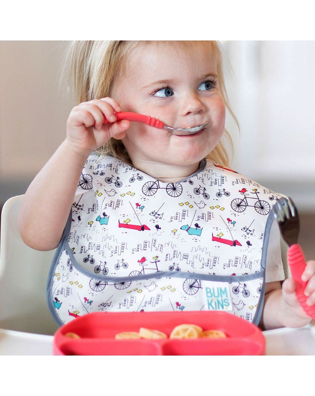 Bumkins αδιάβροχη σαλιάρα urban birds 6-24m 3303115 - BUMKINS