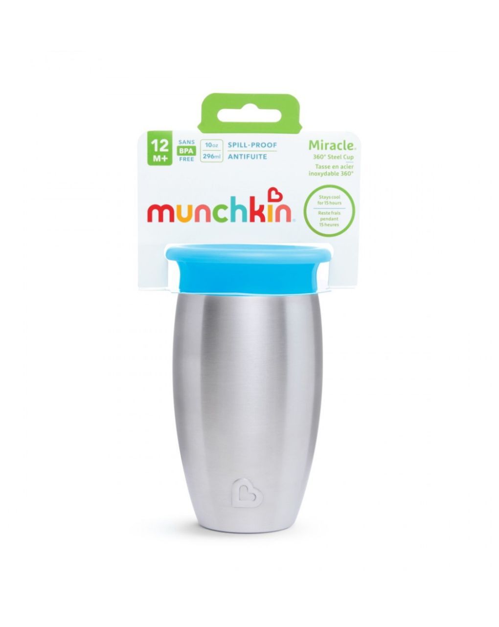 Munchkin εκπαιδευτικό ποτηράκι miracle 360° stainless steel sippy 296ml 12m+ 12370 - Munchkin