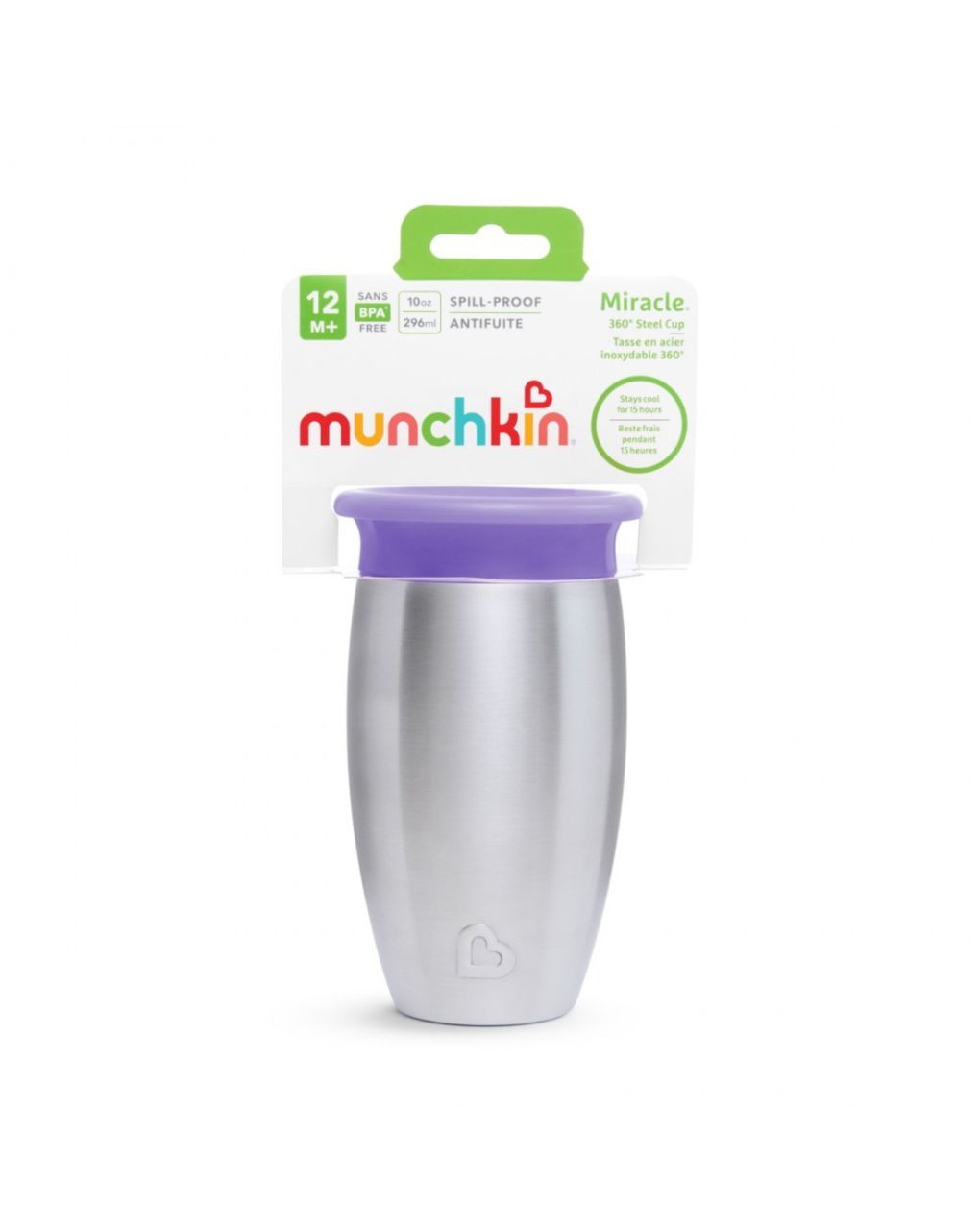 Munchkin εκπαιδευτικό ποτηράκι miracle 360° stainless steel sippy 296ml 12m+ 12370 - Munchkin