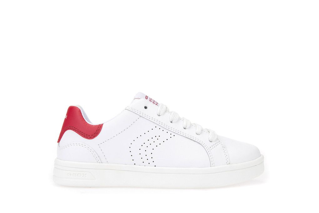 Sneakers geox j djrock white/dk red μεγ.28-34 για αγόρι - Geox