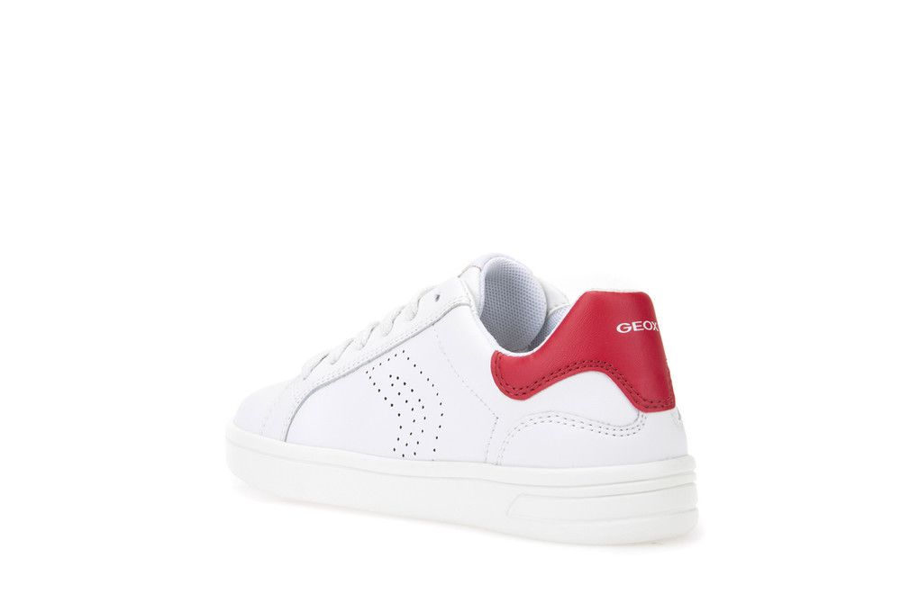 Sneakers geox j djrock white/dk red μεγ.28-34 για αγόρι - Geox
