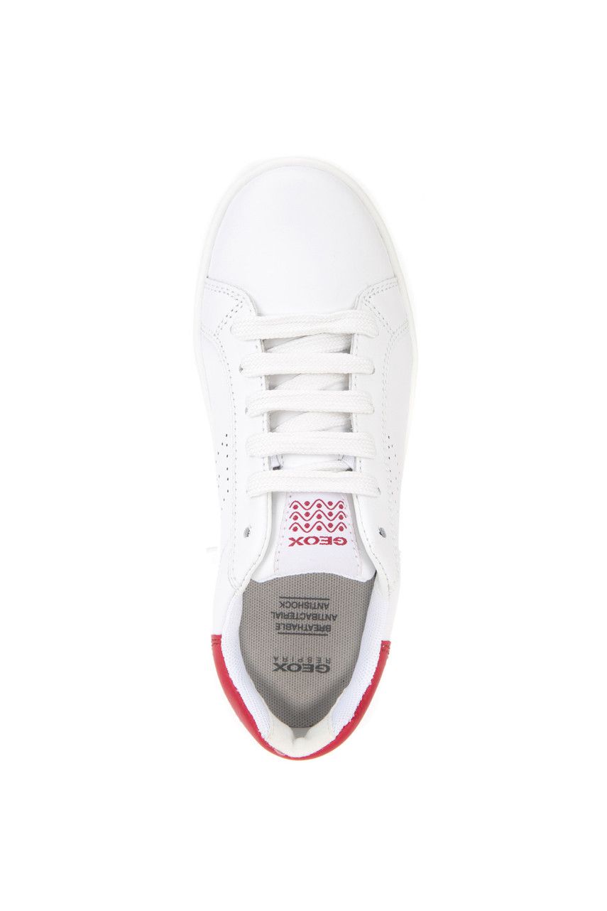 Sneakers geox j djrock white/dk red μεγ.28-34 για αγόρι - Geox