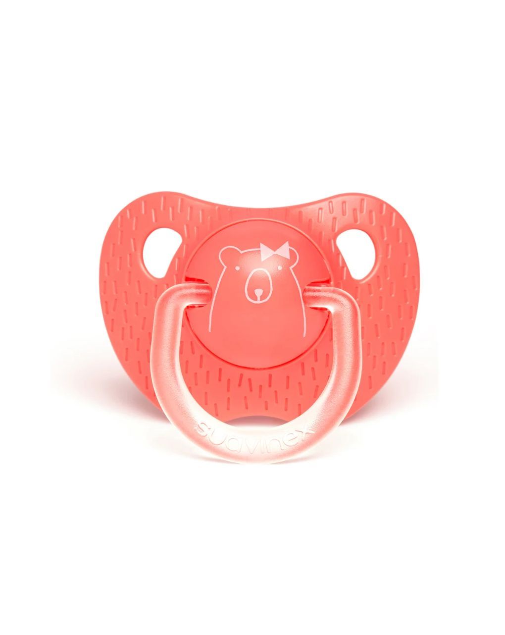 Suavinex - evo ανατομική πιπίλα σιλικόνης dark pink bear 18m+ - Suavinex