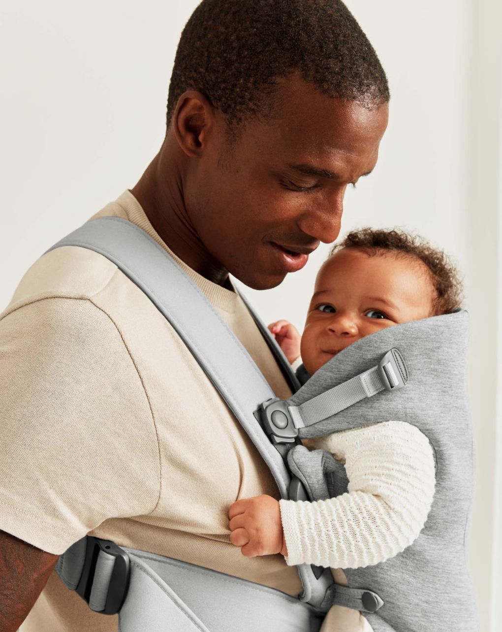 Babybjörn μάρσιπος mini 3d jersey light grey 021072 - Baby Bjorn
