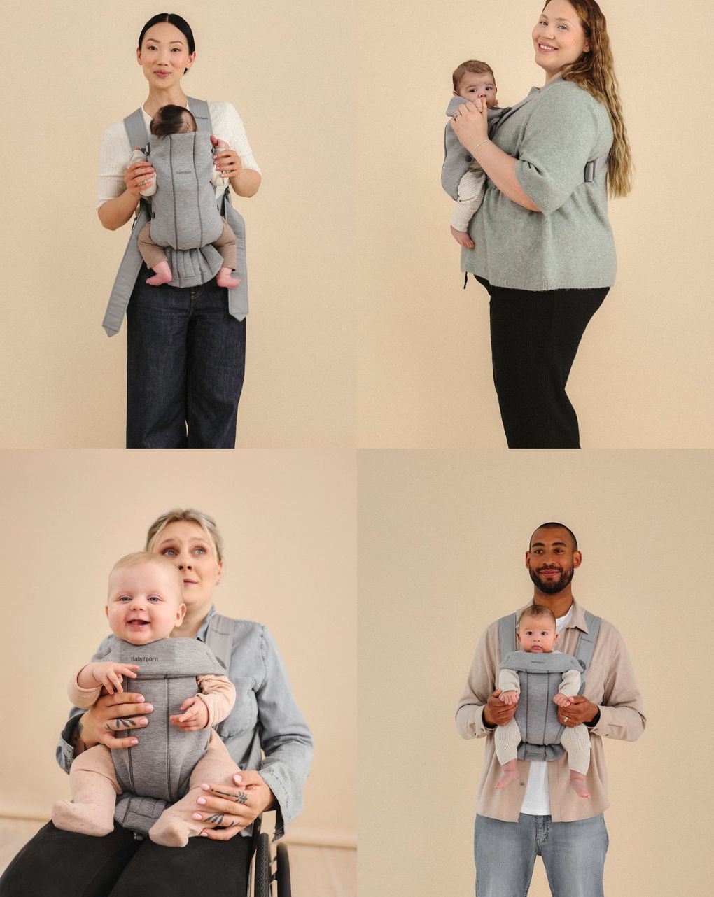 Babybjörn μάρσιπος mini 3d jersey light grey 021072 - Baby Bjorn
