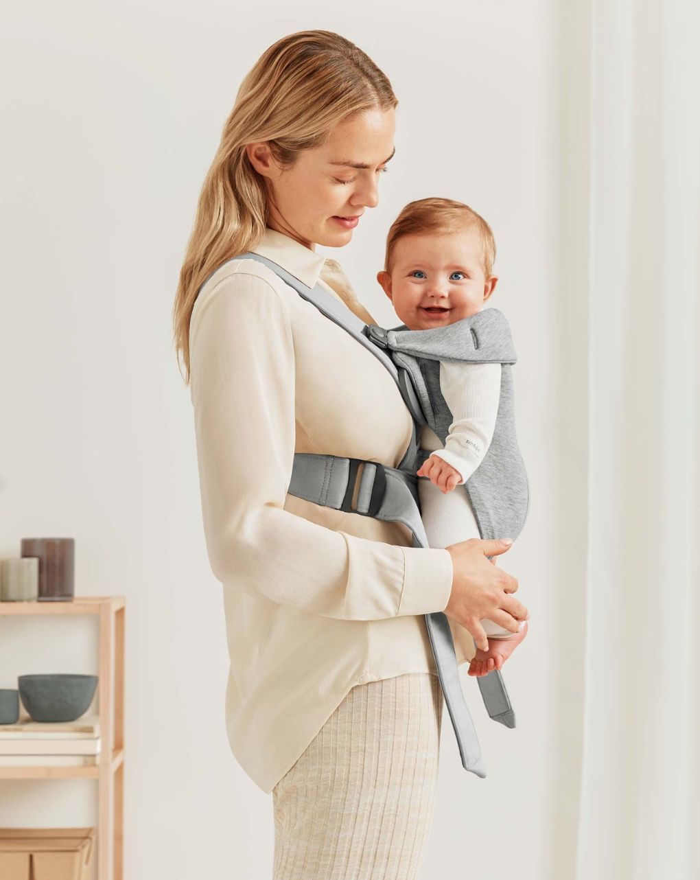 Babybjörn μάρσιπος mini 3d jersey light grey 021072 - Baby Bjorn