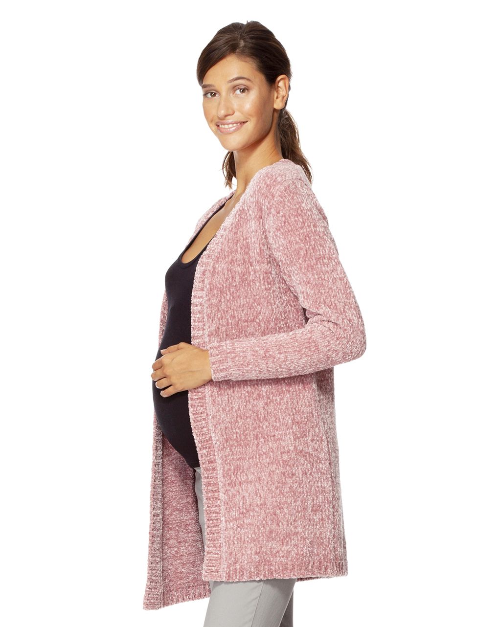 πλεκτη ζακετα σενιλ ροζ - Prénatal