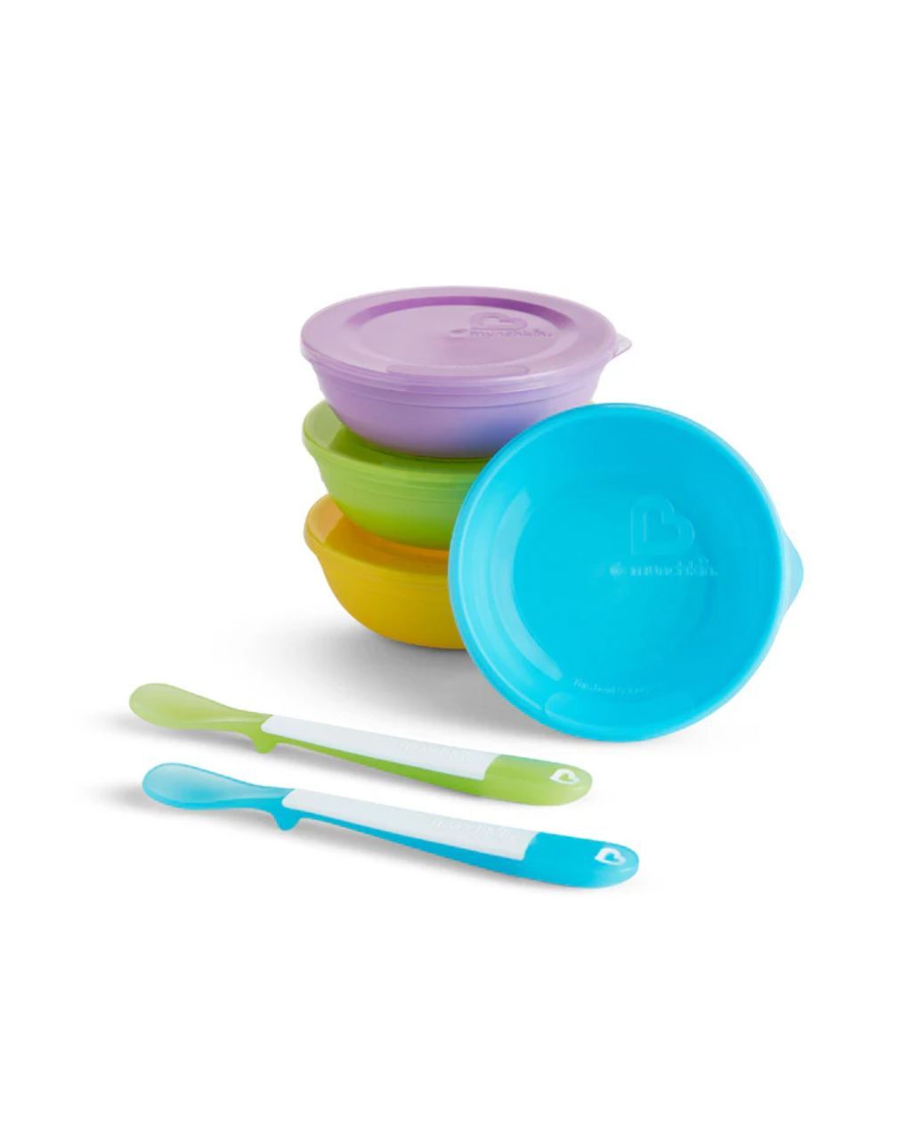 Munchkin love a bowls σετ 4 μπολ φαγητού και 2 κουταλάκια 12106