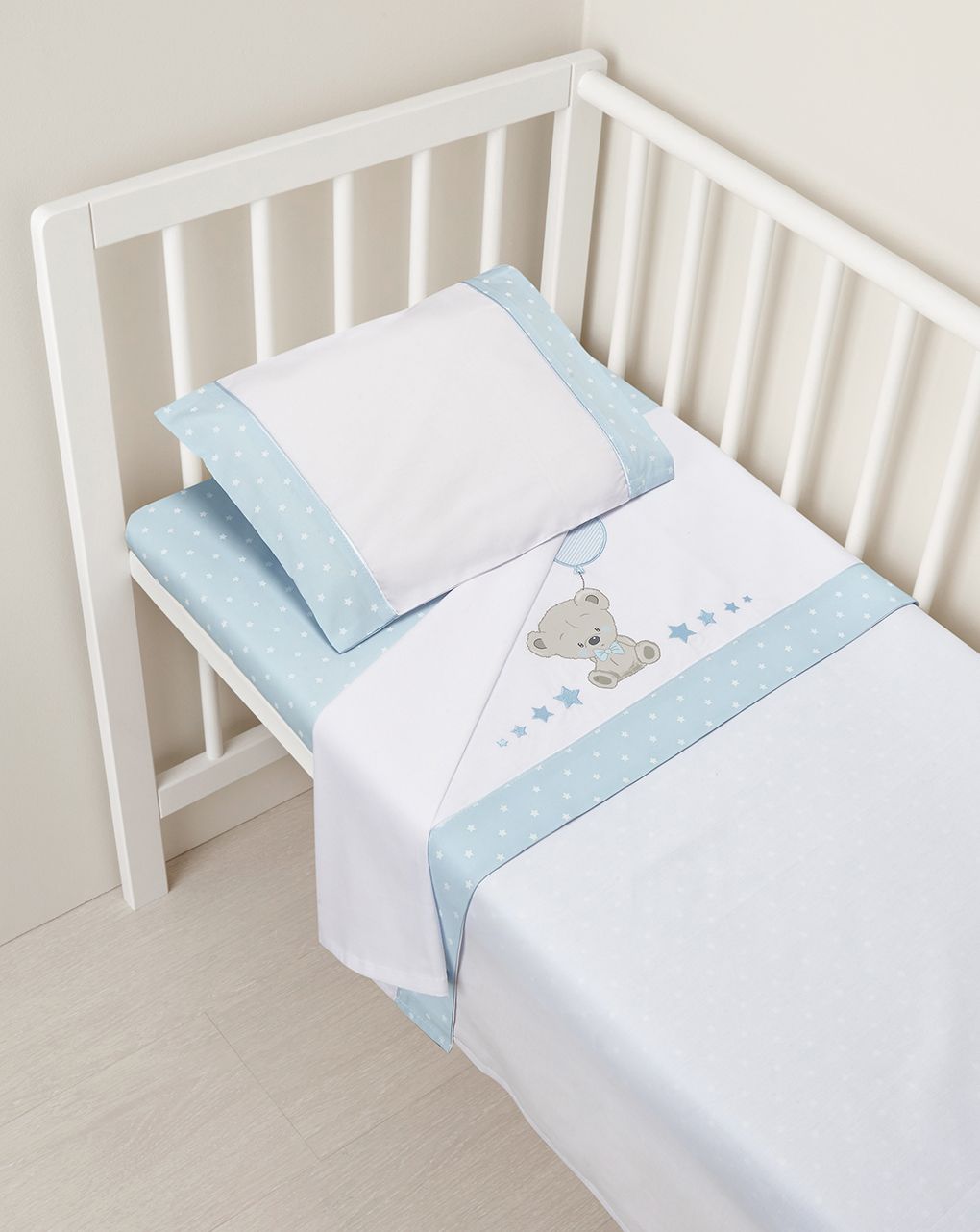 Prenatal σετ για λίκνο/πορτ μπεμπέ 3τμχ. γαλάζιο - 80×110 εκ. - Prénatal