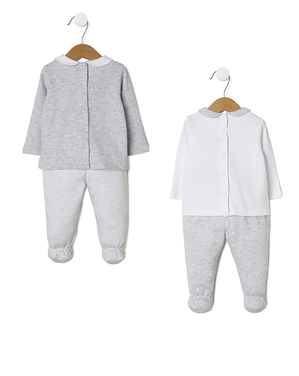 σετ interlock πακέτο χ2 γκρι-λευκό unisex - Prénatal