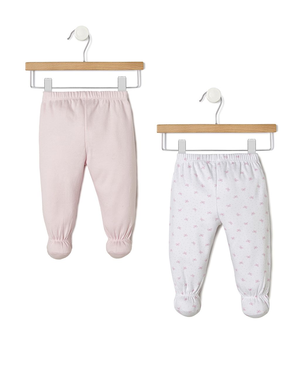 γκέτες interlock πακέτο χ2 ροζ-λευκό για κορίτσι - Prénatal