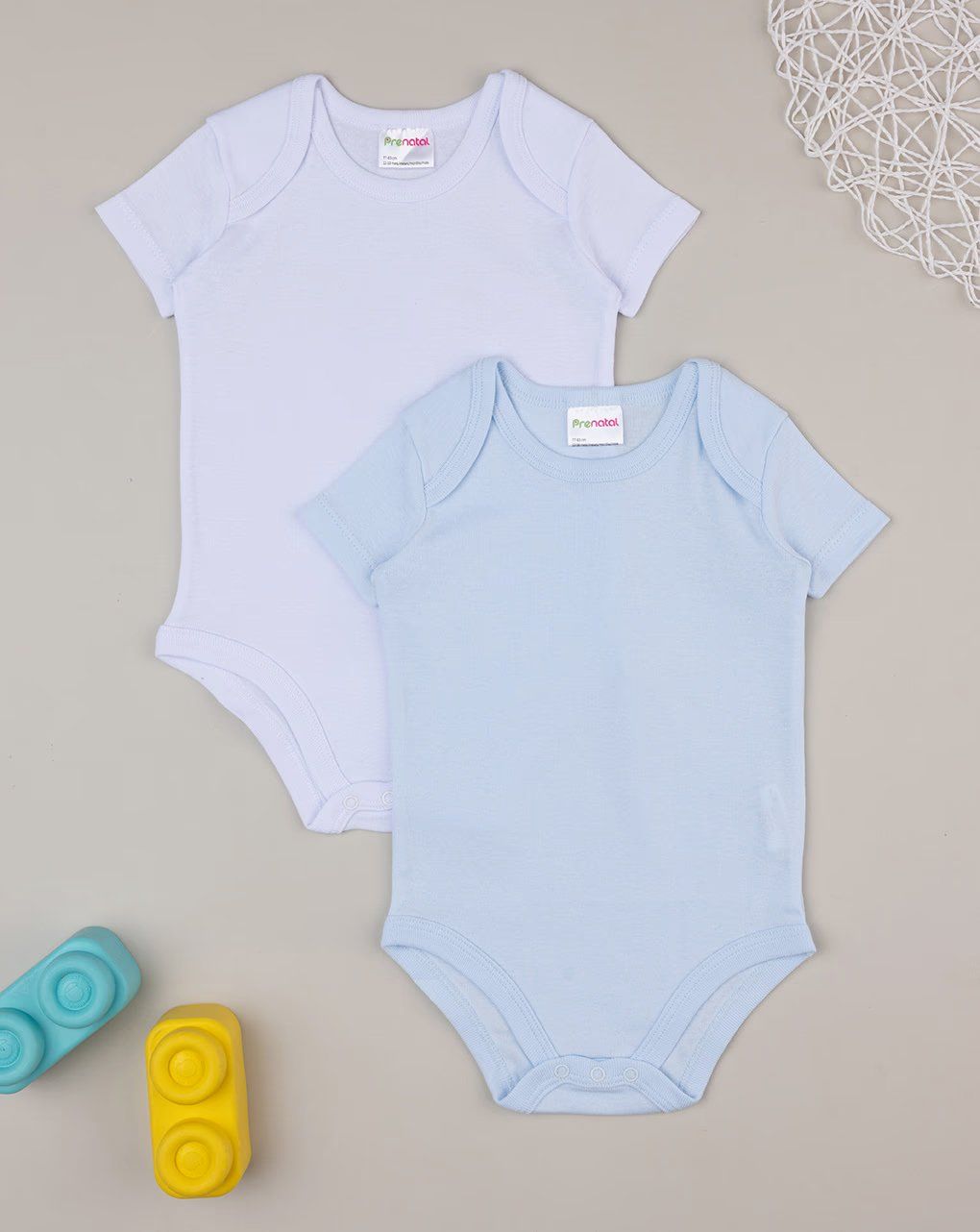 βρεφικά κορμάκια κοντομάνικα πακέτο x2 τμχ για αγόρι - Prénatal