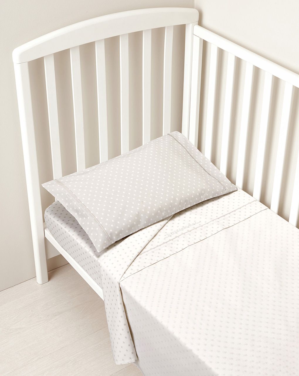 σετ για κρεβατι 3τεμ. λευκο/γκρι - Prénatal