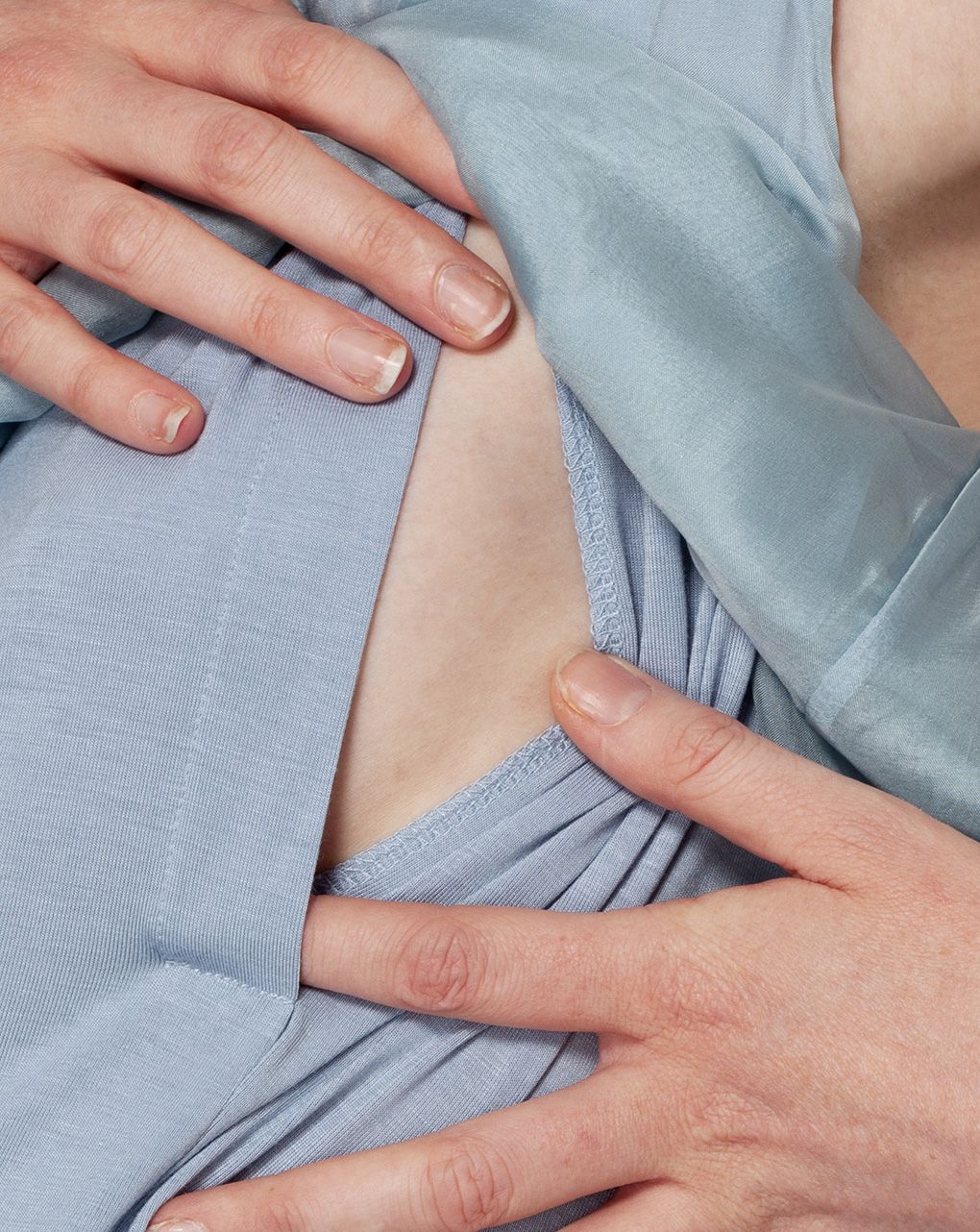 γυναικεία μπλούζα θηλασμού αμάνικη γαλάζια - Prénatal