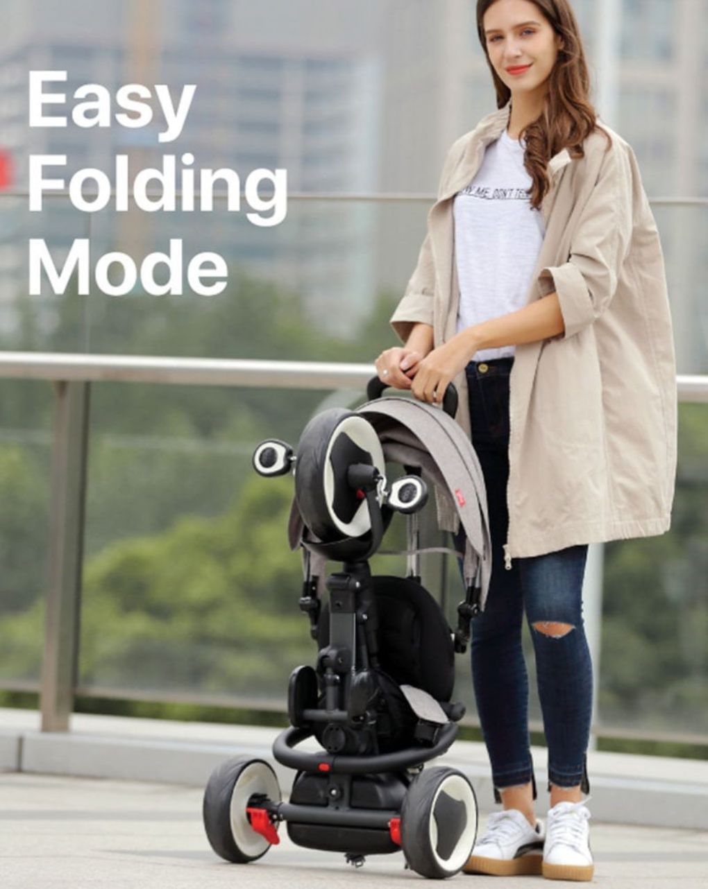 Qplay rito eva wheels σπαστό τρίκυκλο ποδηλατάκι grey 01-1212037-01 - QPLAY