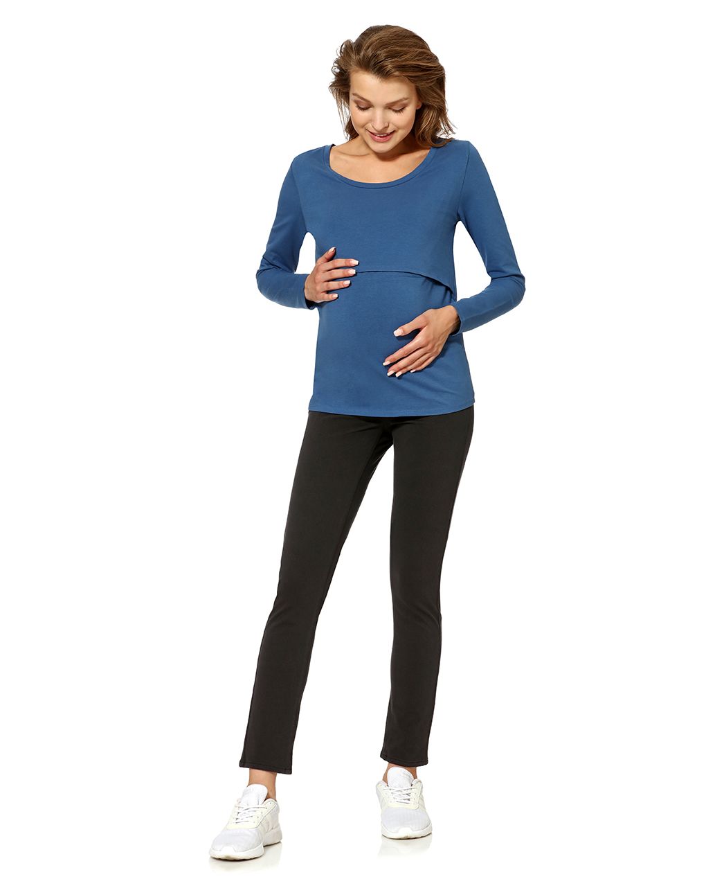 γυναικείο παντελόνι εγκυμοσύνης twill σκούρο γκρι - Prénatal