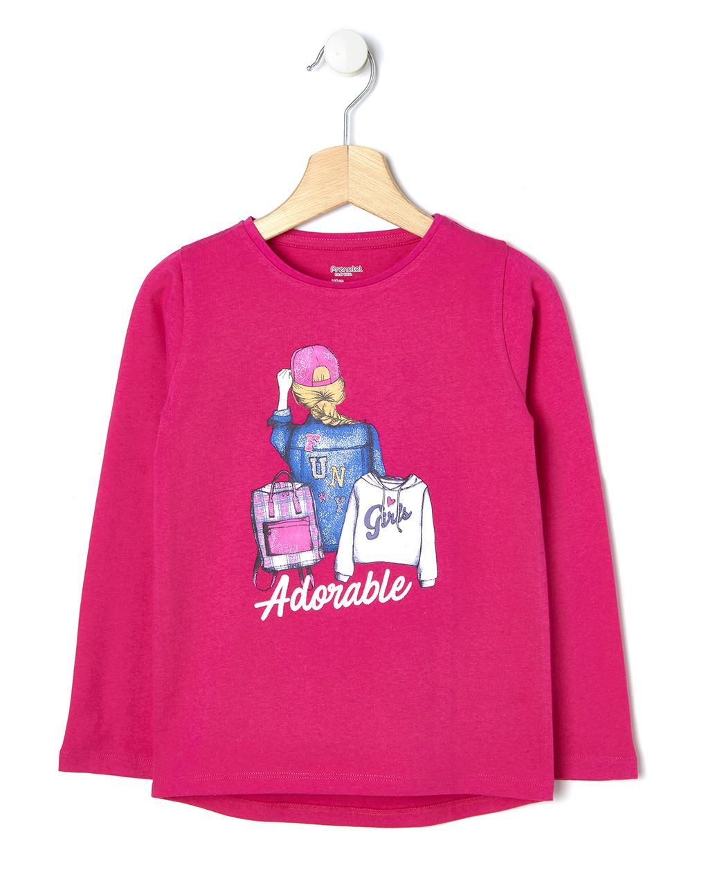 T-shirt jersey με στάμπα glitter για κορίτσι 637484 - Prénatal