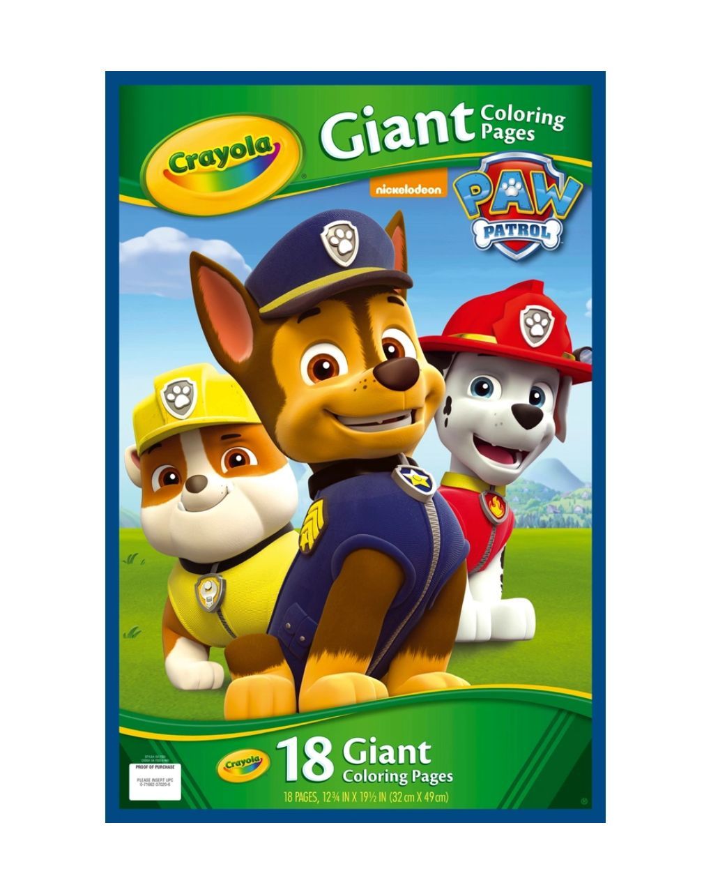 Crayola σετ 18 χρωμοσελίδες γίγας paw patrol