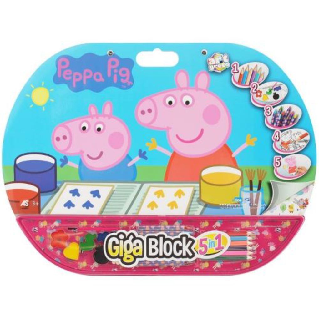 σετ ζωγραφικης giga block 5 in 1 peppa - Art Greco