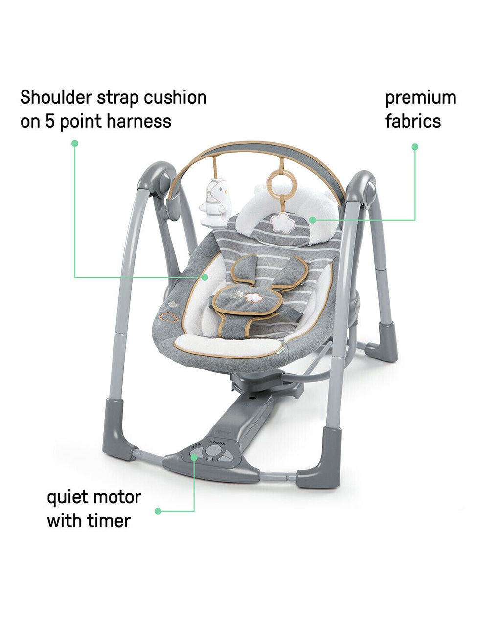 Ingenuity κούνια ριλάξ ingenuity swing 'n' go bella teddy - Ingenuity