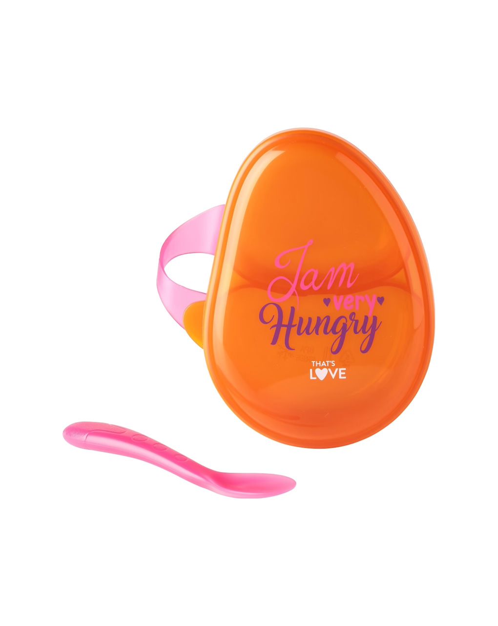 δοχειο φαγητου με κουταλακι πορτοκαλι - That's Love