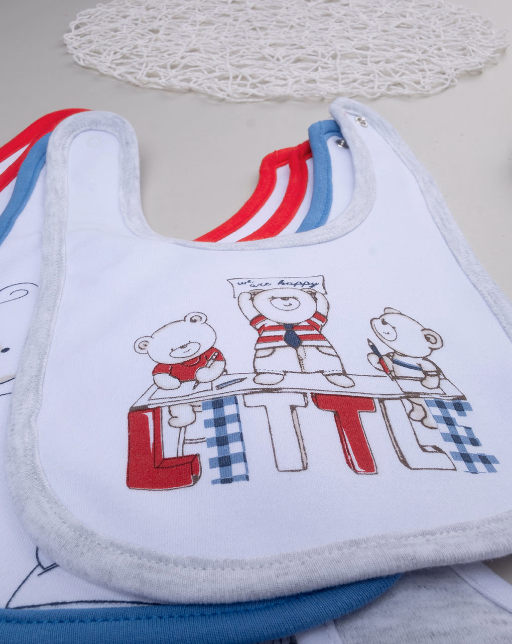 βρεφικές σαλιάρες με αρκουδάκια πακέτο x7 για αγόρι - Prénatal