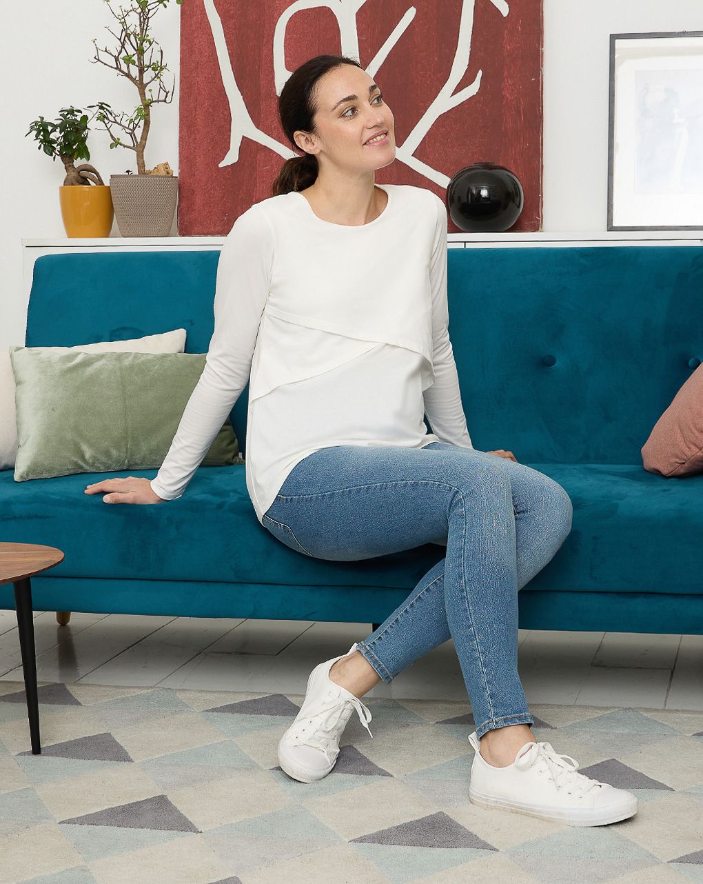 γυναικείο τζιν παντελόνι εγκυμοσύνης ανοιχτό μπλε - Prénatal