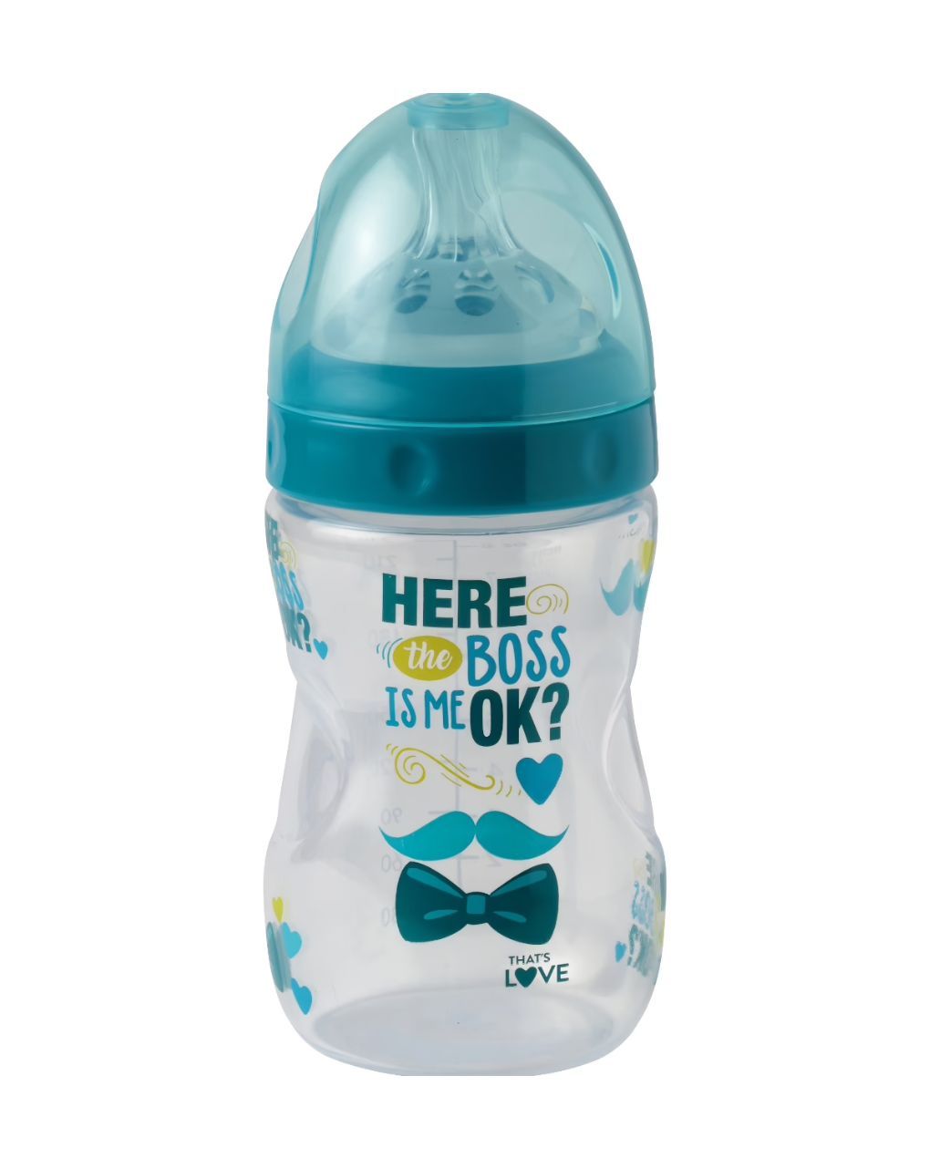 That's love - πλαστικό μπιμπερό 250ml (θήλη 2 οπές σιλικόνη) 2m+, γαλάζιο - That's Love