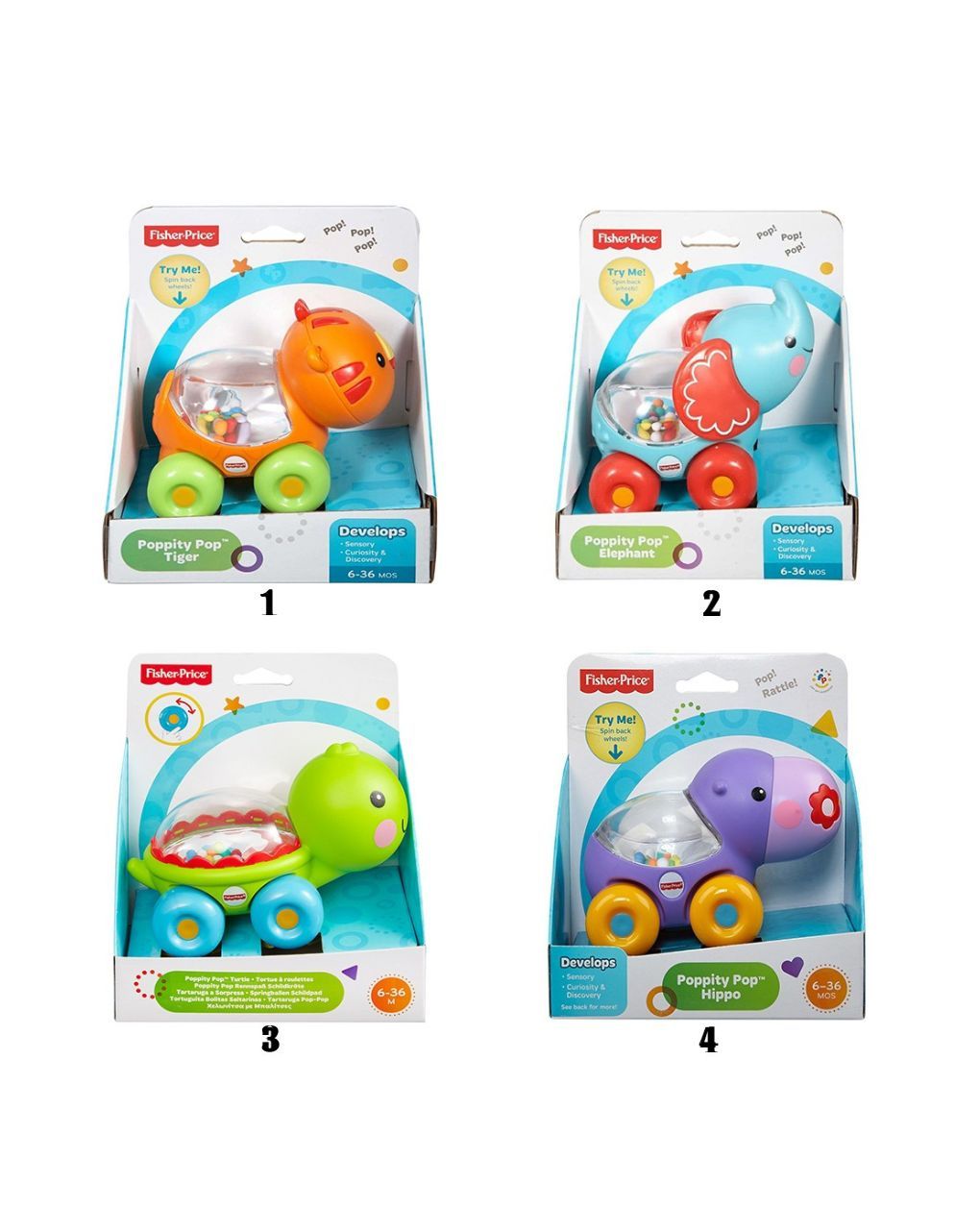 Fisher-price οχηματάκια ζωάκια bgx29 (4 σχέδια)