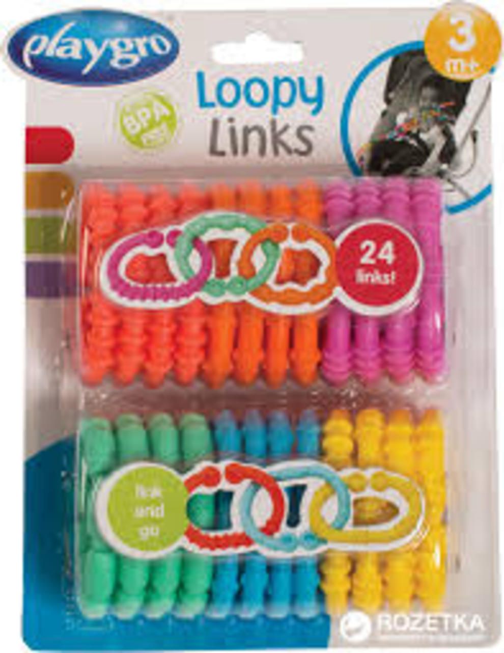 κρίκοι για παιχνίδια καροτσιού playgro loopy links σετ των 24 - Playgro