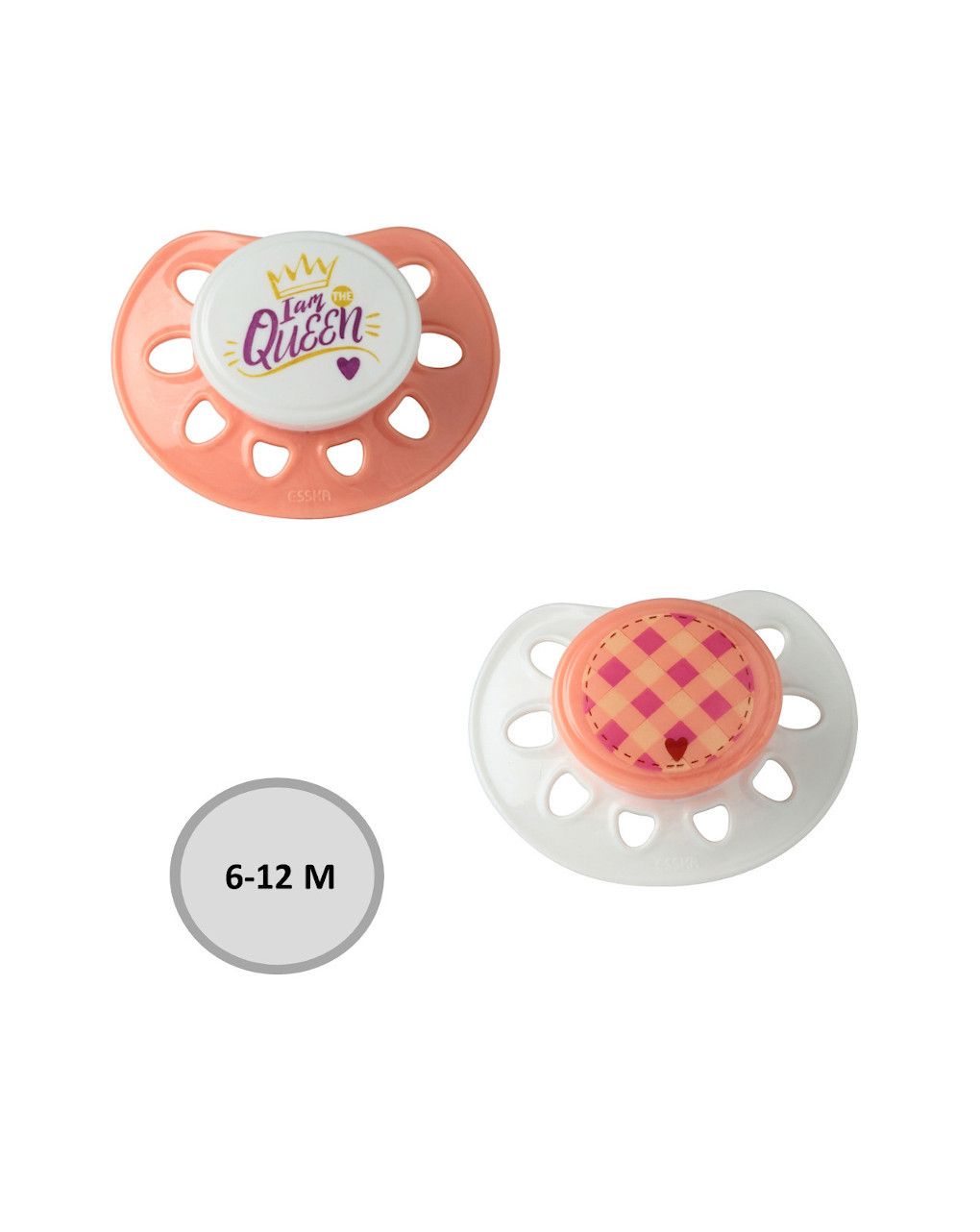 That's love - πιπίλες σιλικόνης 6-12 μηνών 2τμχ, ροζ/λευκό