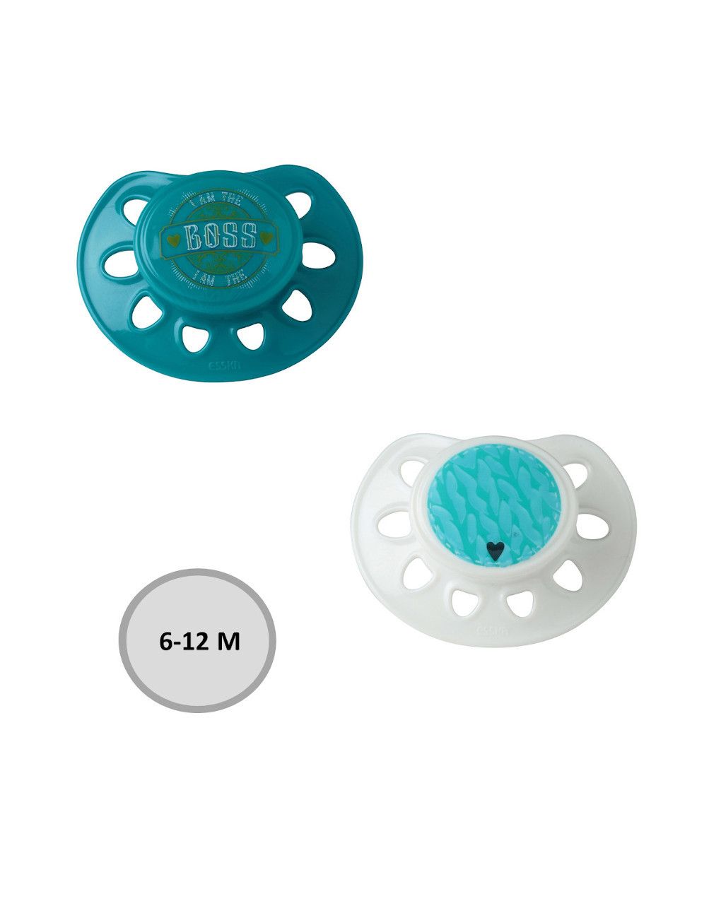 That's love - πιπίλες σιλικόνης i'm boss 6-12 μηνών 2τμχ, γαλάζιο/λευκό - That's Love