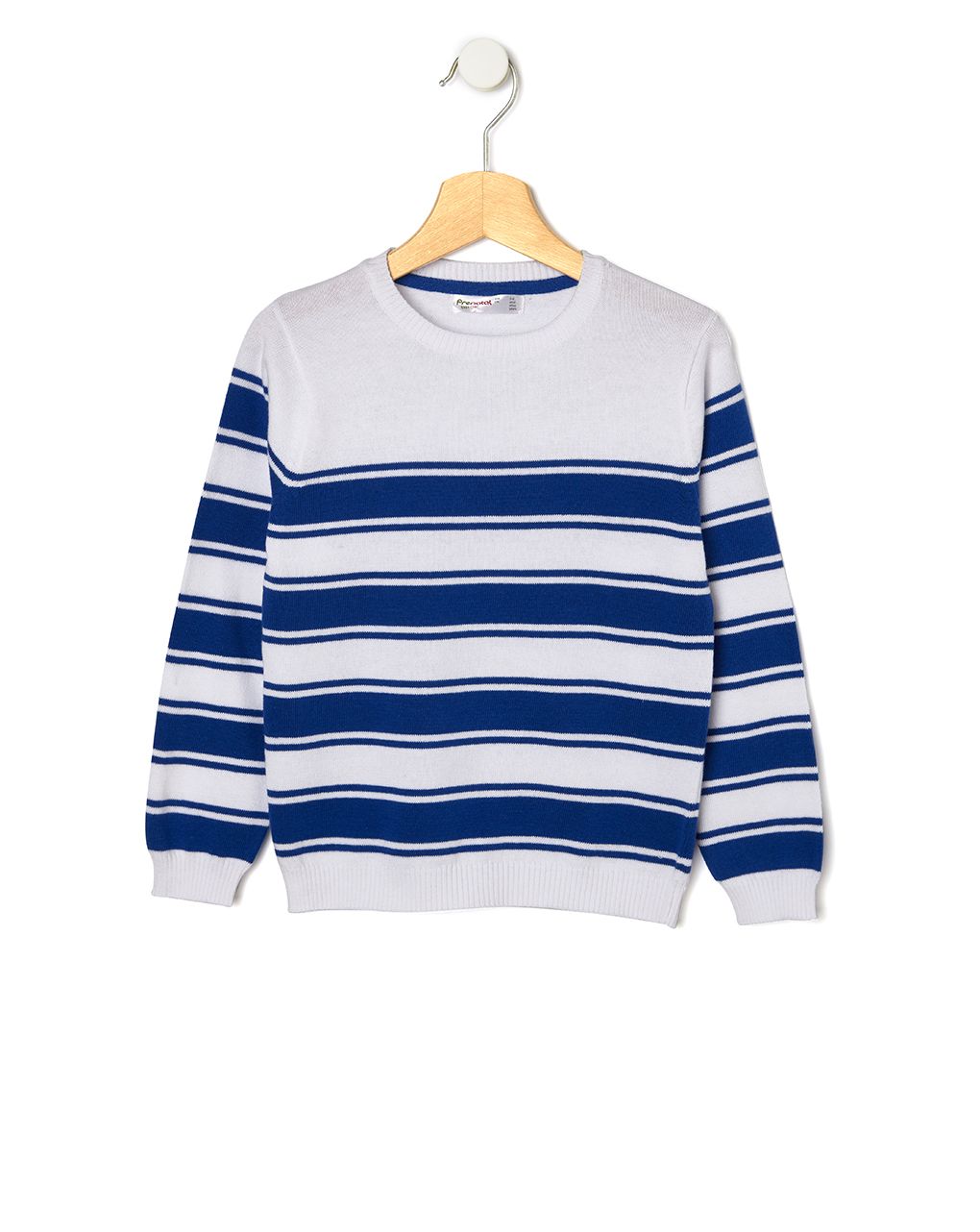 πλεκτή μπλούζα λευκή με ρίγες για αγόρι - Prénatal