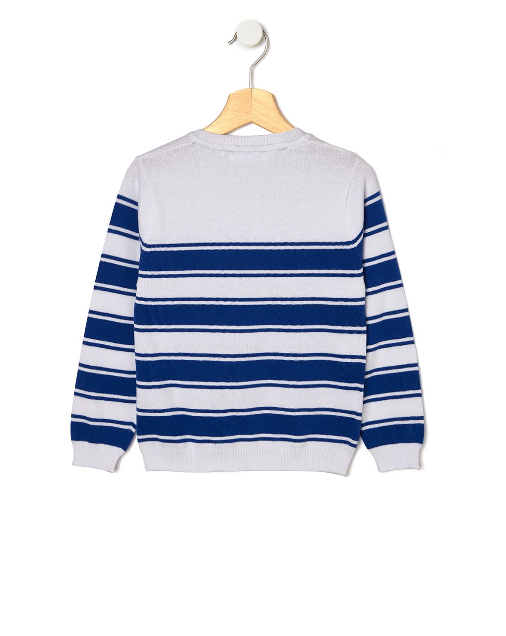 πλεκτή μπλούζα λευκή με ρίγες για αγόρι - Prénatal