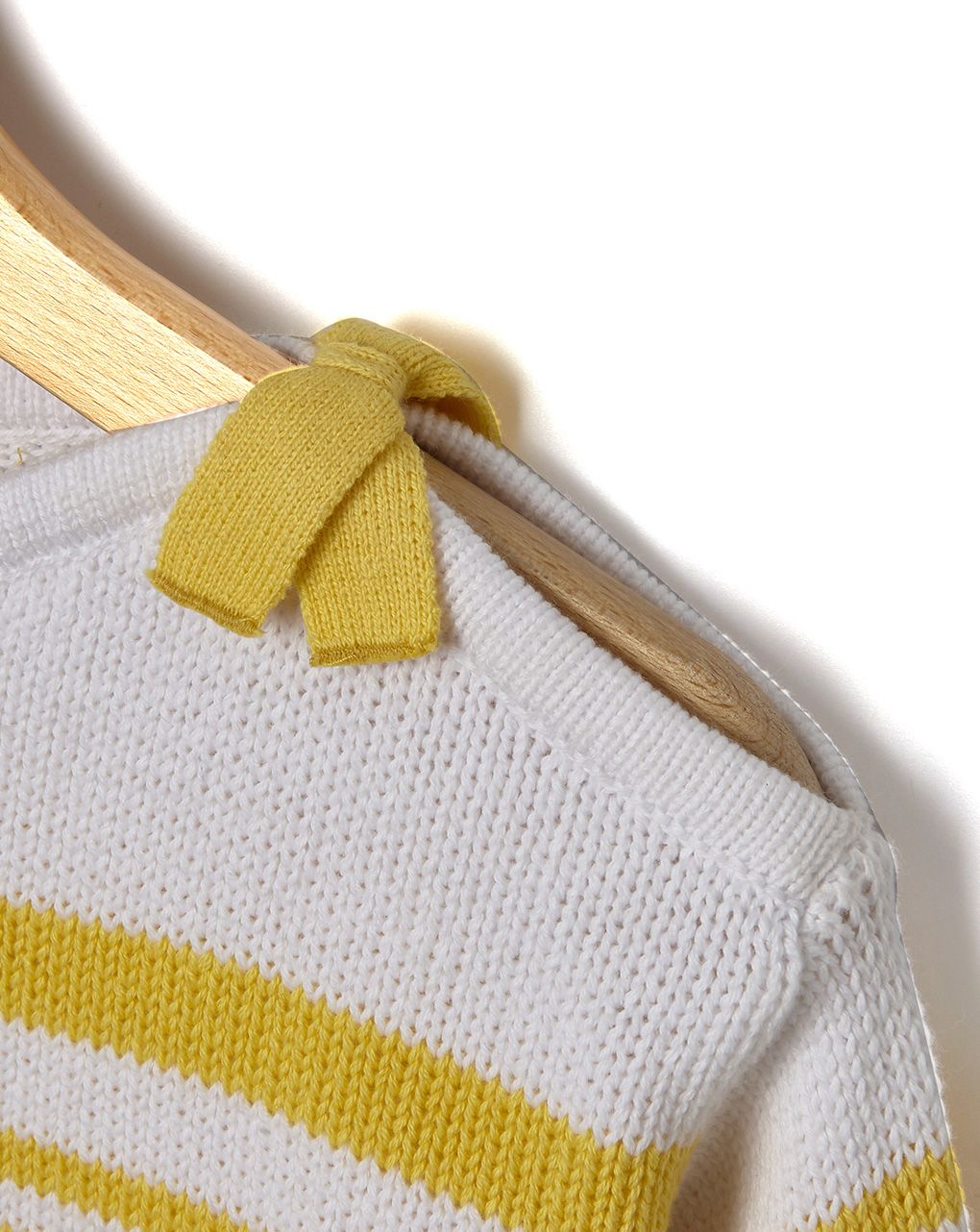 μπλουζάκι πλεκτό ριγέ με φιογκάκια για κορίτσι - Prénatal