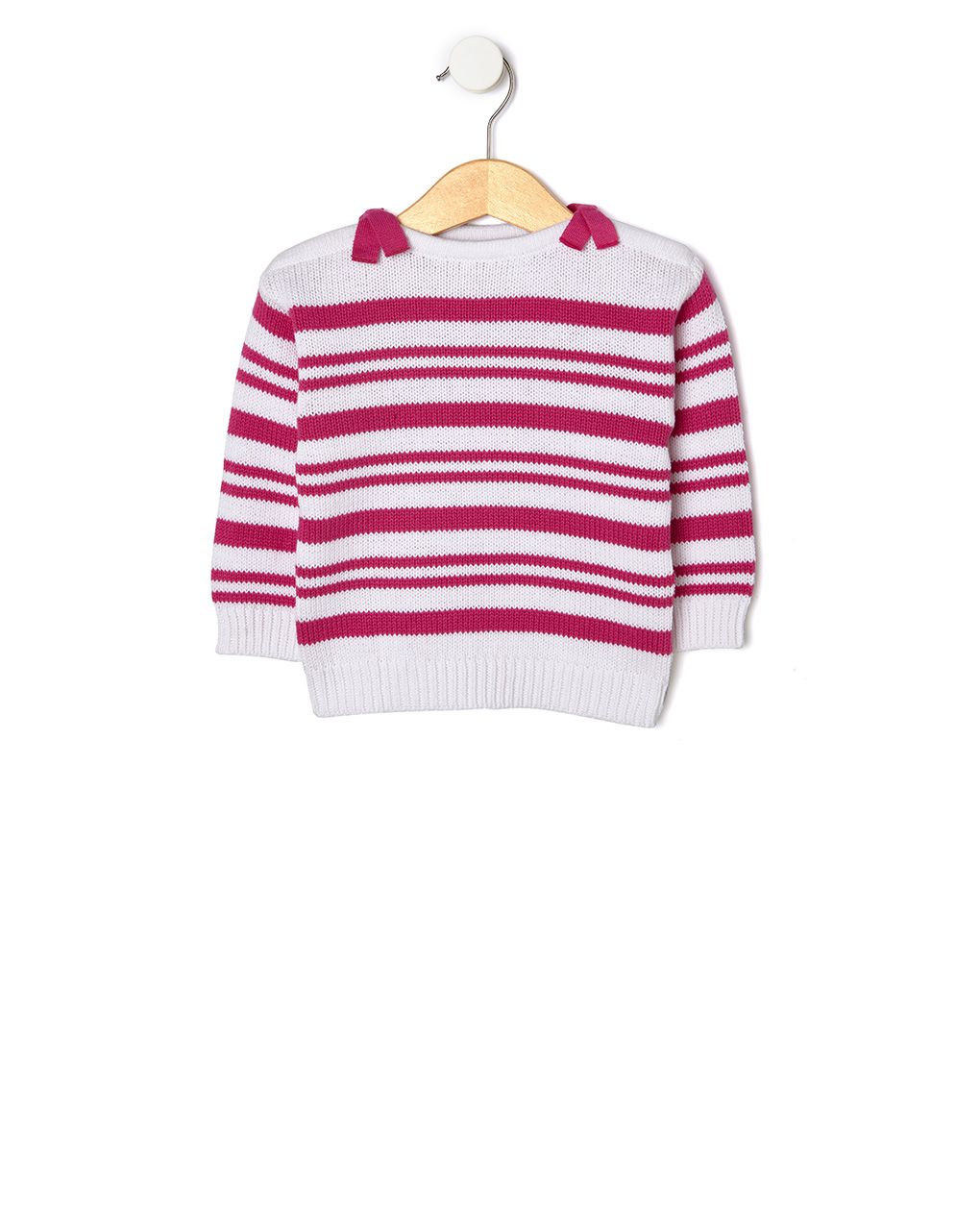 πουλόβερ ριγέ φούξια για κορίτσι - Prénatal
