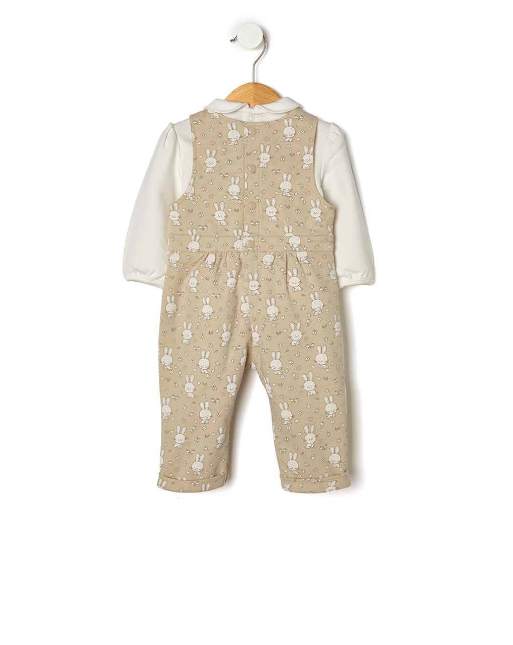 σετ μπλούζα και σαλοπέτα εκρού με κουνελάκια για κορίτσι - Prénatal