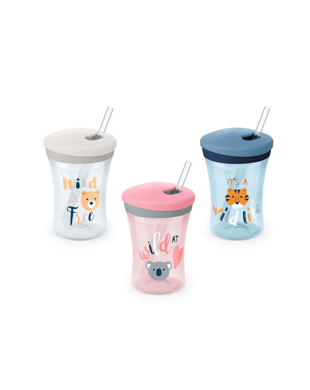 Nuk εκπαιδευτικό ποτηράκι με καλαμάκι action cup 230ml 12m+