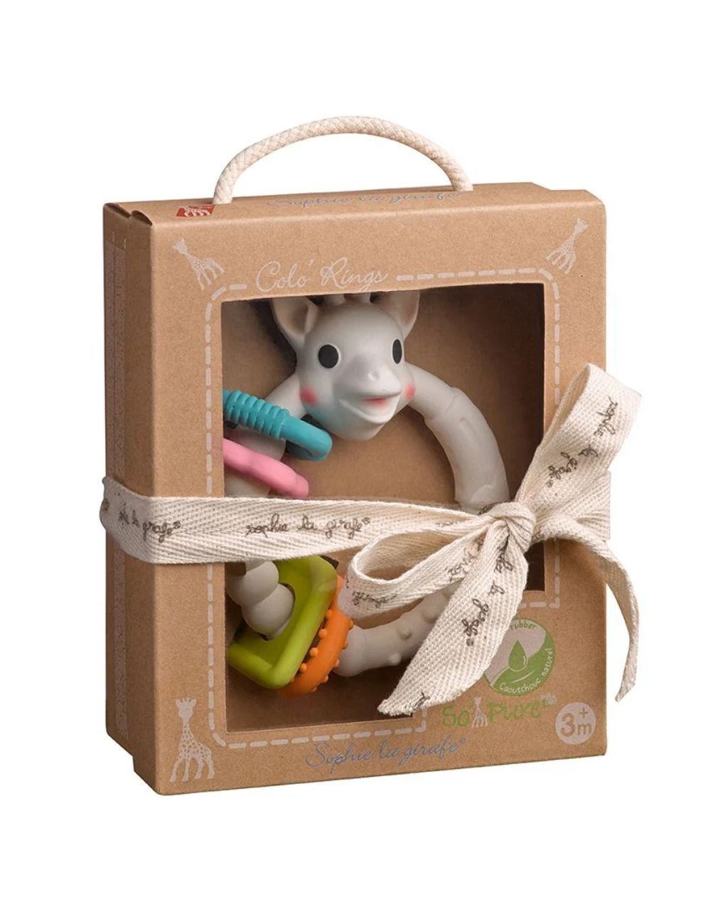 Sophie la girafe πολύχρωμος δακτύλιος οδοντοφυΐας so pure 3m+ - SOPHIE LA GIRAFE